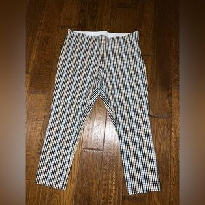Navy, yellow, baby blue and white plaid slacks from a new day